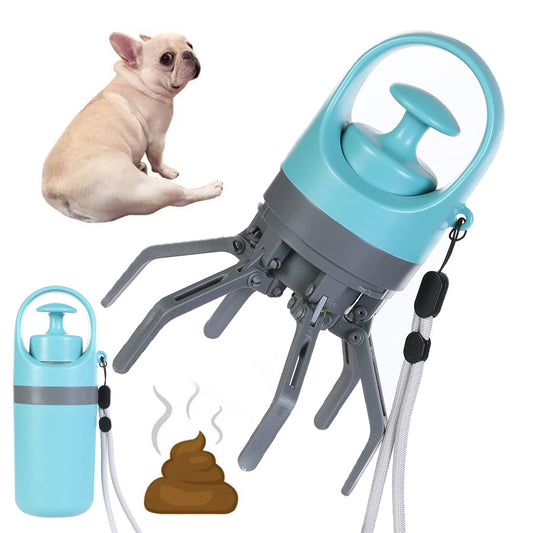 All-in-One Dog Pooper Scooper with Bag Holder & 8-Claw Grip