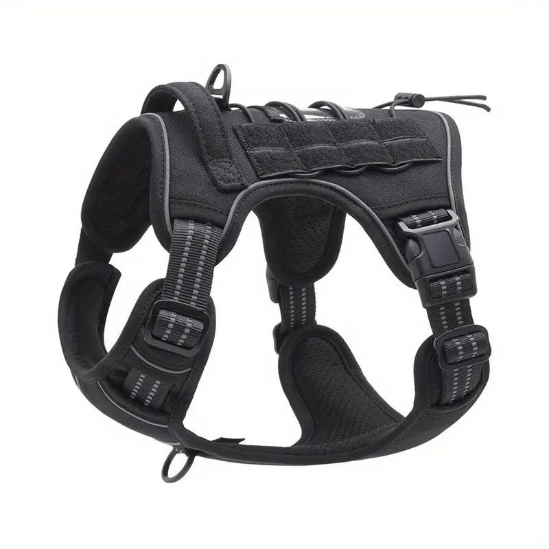 Tactical No-Pull Dog Harness – Adjustable Reflective Camouflage Vest for Large Dogs, Training & Service Use