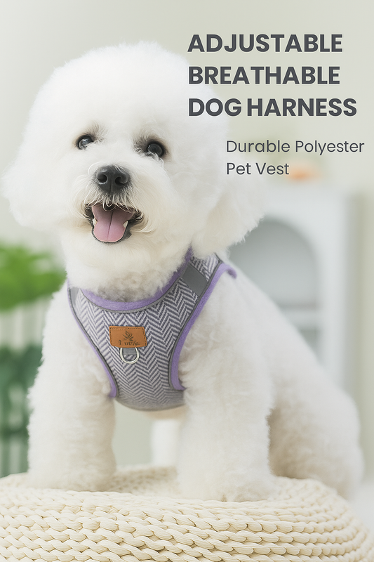 Adjustable Breathable Dog Harness – Durable Polyester Pet Vest