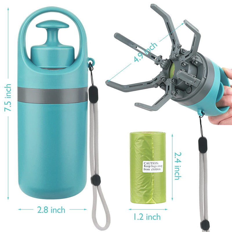 All-in-One Dog Pooper Scooper with Bag Holder & 8-Claw Grip